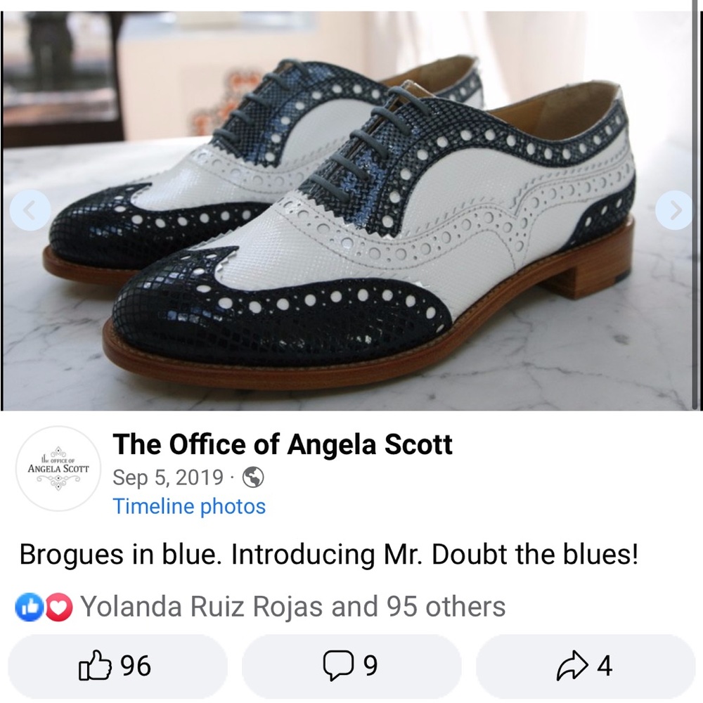 Angela Scott NWT Mr. Doubt Blue Brogues